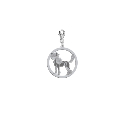 Silver Hairless Chinese Crested charms, FREE ENGRAVING - MEJK Jewellery