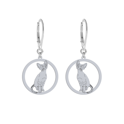 Silver Siamese Cat earrings, FREE ENGRAVING - MEJK Jewellery