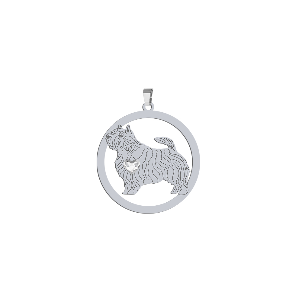 Zawieszka z psem sercem Norwich Terrier srebro GRAWER GRATIS - MEJK Jewellery
