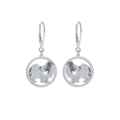 Silver Japanese Chin earrings with a heart, FREE ENGRAVING - MEJK Jewellery
