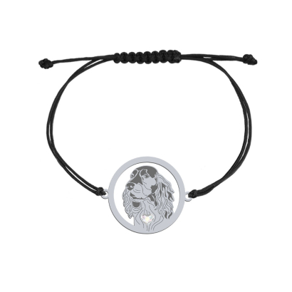 Silver Polish Hunting Spaniel string bracelet, FREE ENGRAVING - MEJK Jewellery