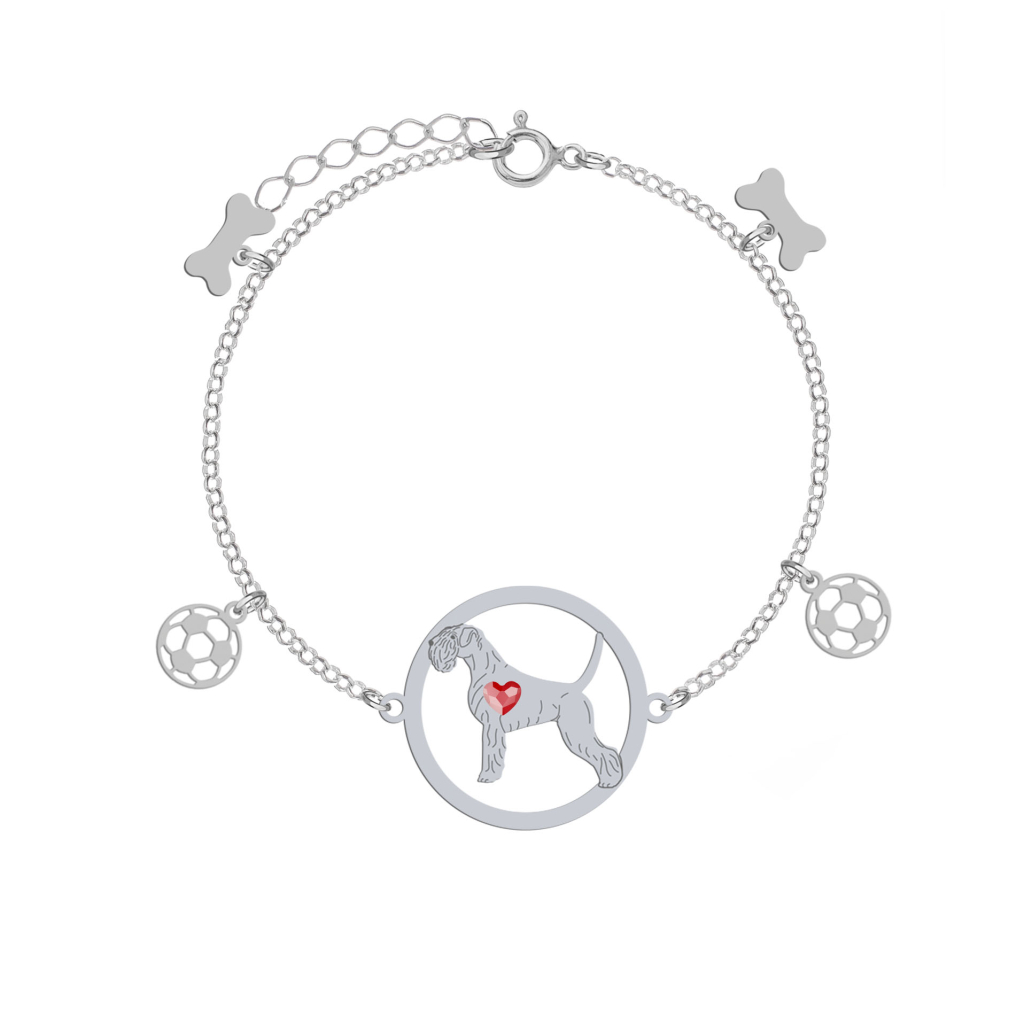 Silver Schnauzer bracelet with a heart, FREE ENGRAVING - MEJK Jewellery