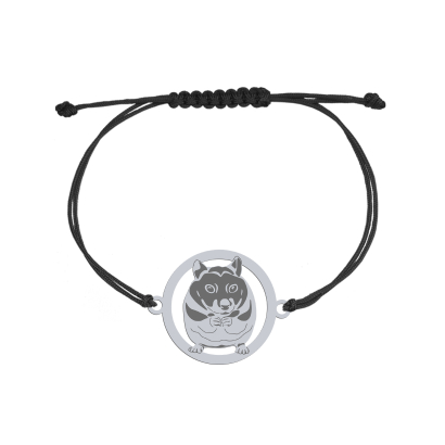 Bransoletka z Chomikiem na sznurku srebro925 GRAWER GRATIS - MEJK Jewellery