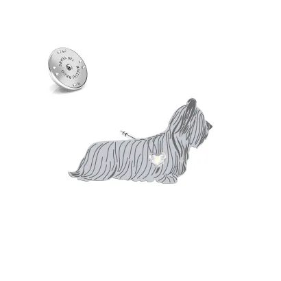 Wpinka z psem Skye Terrier srebro - MEJK Jewellery