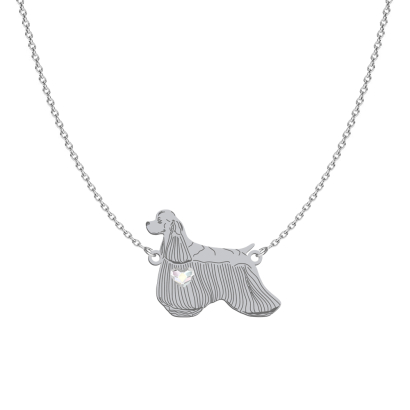 Silver American Cocker Spaniel necklace, FREE ENGRAVING - MEJK Jewellery