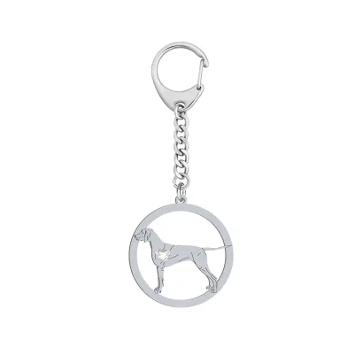 Silver Vizsla Dog engraved keyring - MEJK Jewellery