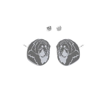 Kolczyki z psem Tibetan Mastiff srebro - MEJK Jewellery