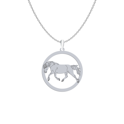 Silver Haflinger Horse necklace, FREE ENGRAVING - MEJK Jewellery