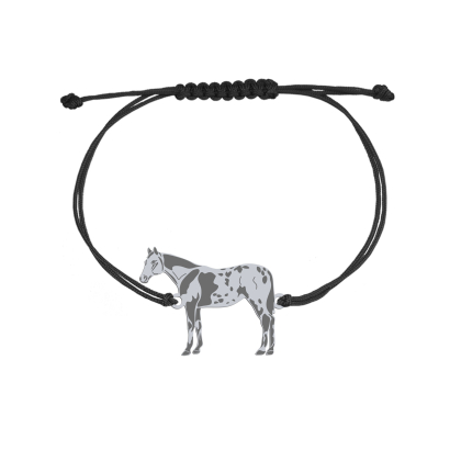 Silver Appaloosa Horse string bracelet, FREE ENGRAVING - MEJK Jewellery