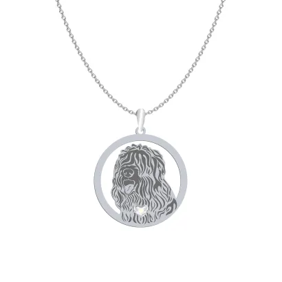 Silver Black Russian Terrier necklace, FREE ENGRAVING - MEJK Jewellery