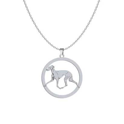 Silver Italian Sighthound necklace, FREE ENGRAVING - MEJK Jewellery