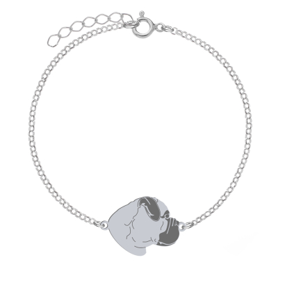 Silver Bullmastiff bracelet, FREE ENGRAVING - MEJK Jewelery