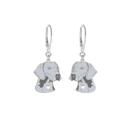 Silver Weimaraner engraved earrings - MEJK Jewellery
