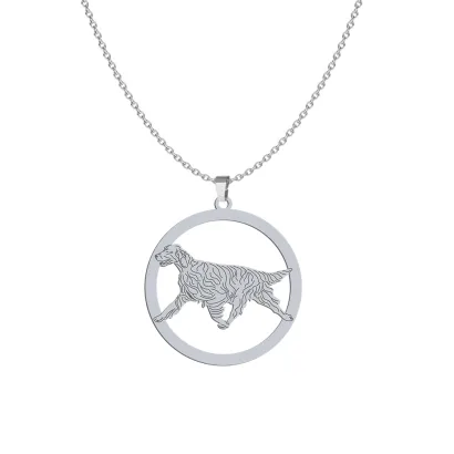 Silver Irish Red Setter necklace, FREE ENGRAVING - MEJK Jewellery