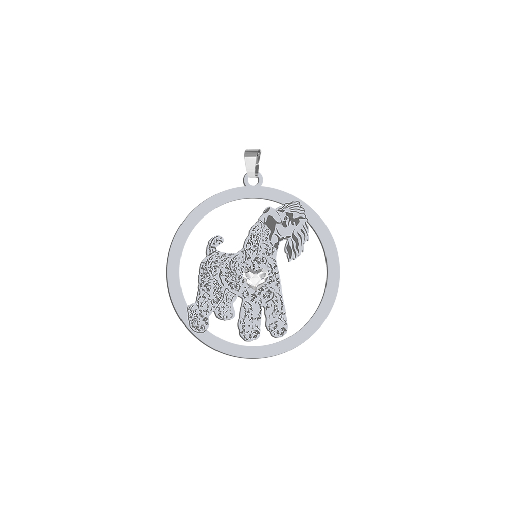 Silver Kerry Blue Terrier pendant, FREE ENGRAVING - MEJK Jewellery