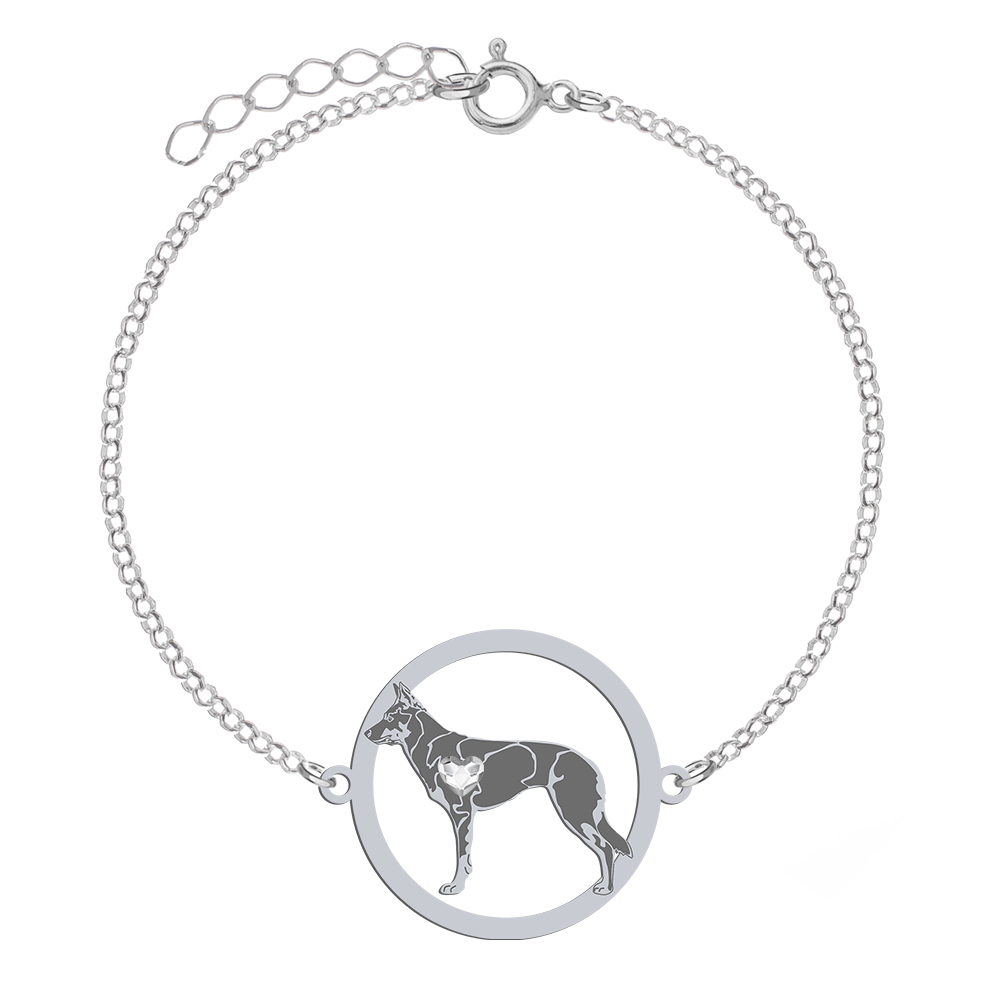 Bransoletka z psem rasy Australian Kelpie srebro GRAWER GRATIS - MEJK Jewellery