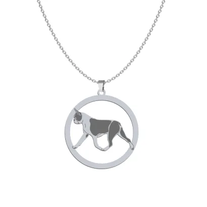 Naszyjnik z psem Boston Terrier srebro GRAWER GRATIS - MEJK Jewellery