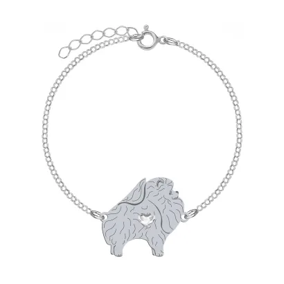 Bransoletka z psem Szpic Miniaturowy Pomeranian srebro GRAWER GRATIS - MEJK Jewellery