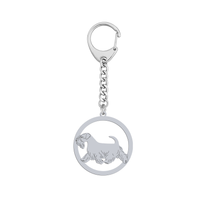 Silver Sealyham Terrier engraved keyring - MEJK Jewellery