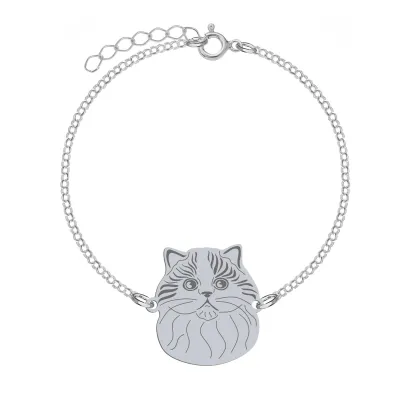 Silver Scottish Straight Cat bracelet, FREE ENGRAVING - MEJK Jewellery