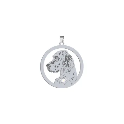 Silver English Setter pendant, FREE ENGRAVING - MEJK Jewellery