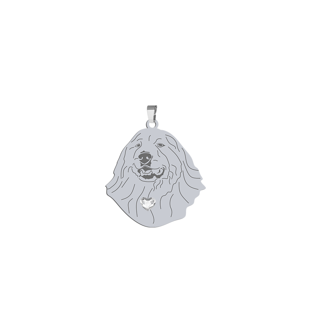 Silver Pyrenean Mountain Dog pendant, FREE ENGRAVING - MEJK Jewellery