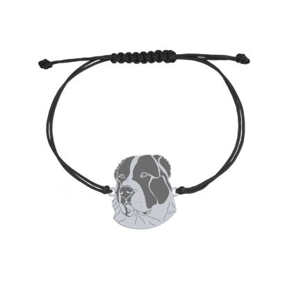Bransoletka sznurkowa Owczarek Środkowoazjatycki 925 srebro GRAWER GRATIS - MEJK Jewellery
