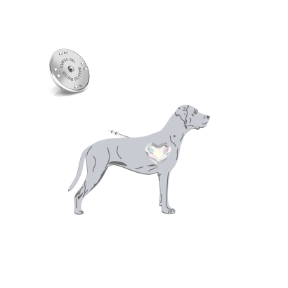 Wpinka z psem Louisiana Catahoula srebro - MEJK Jewellery
