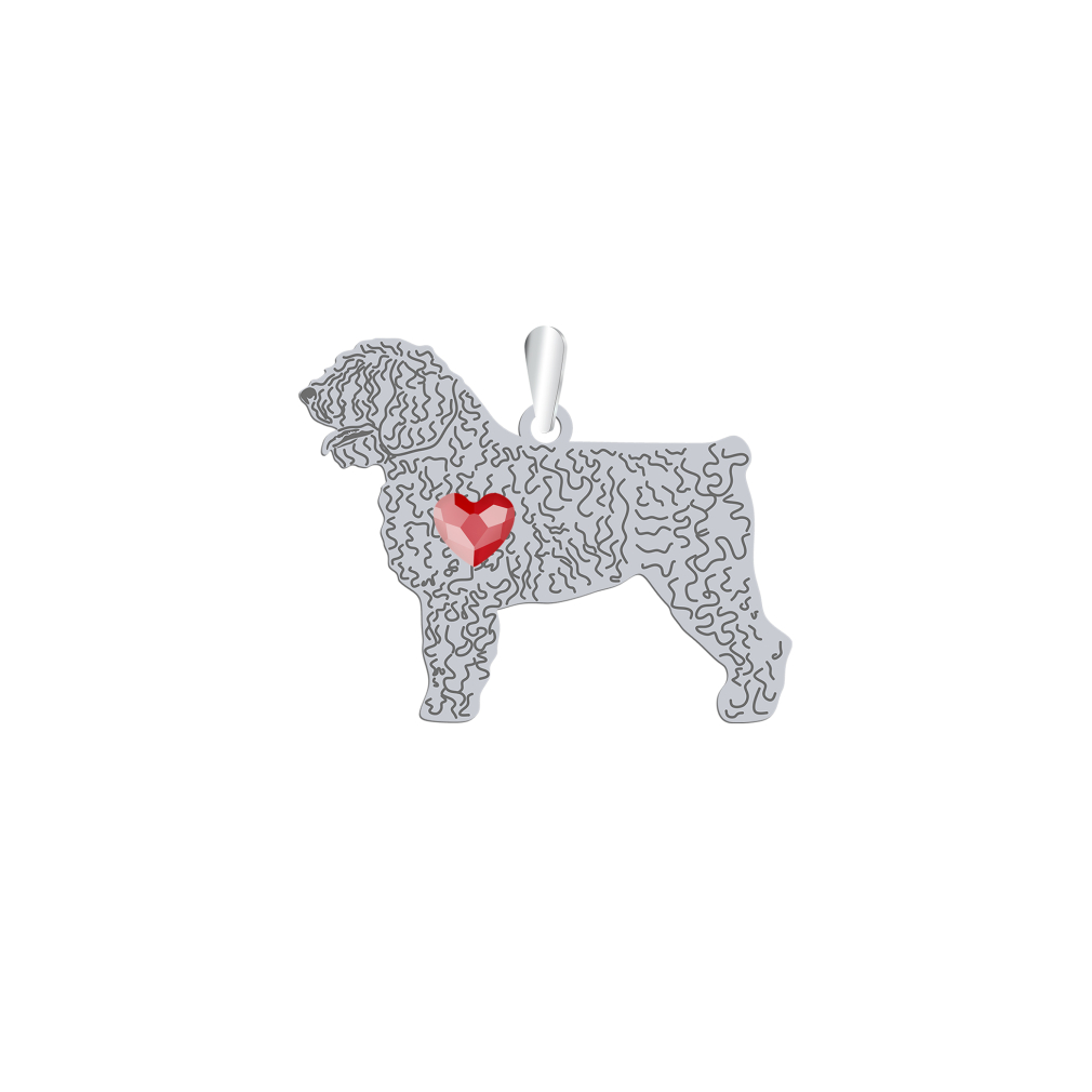 Silver Spanish Water Dog engraved pendant - MEJK Jewellery