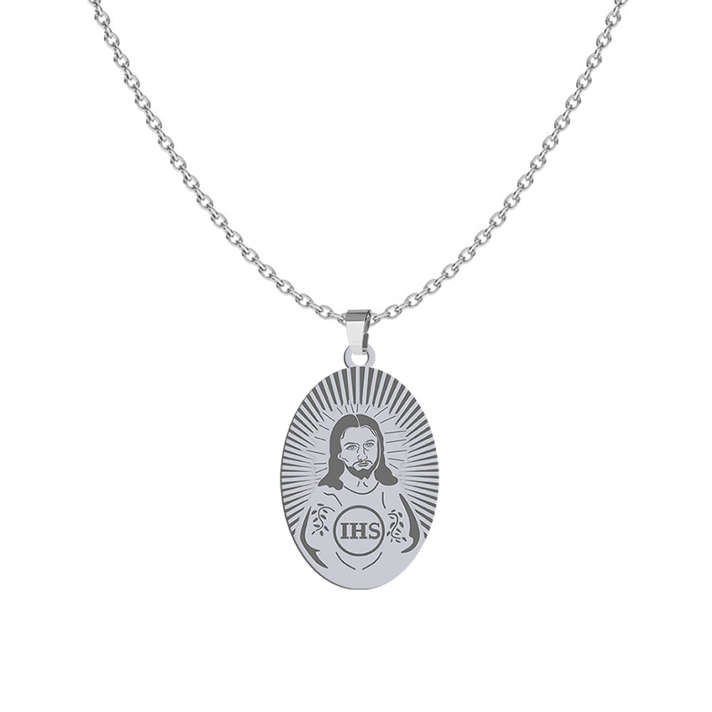 Naszyjnik z Medalikiem Pan Jezus srebro GRAWER GRATIS