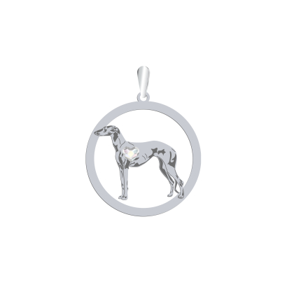 Silver Galgo Espanol pendant with a heart, FREE ENGRAVING - MEJK Jewellery
