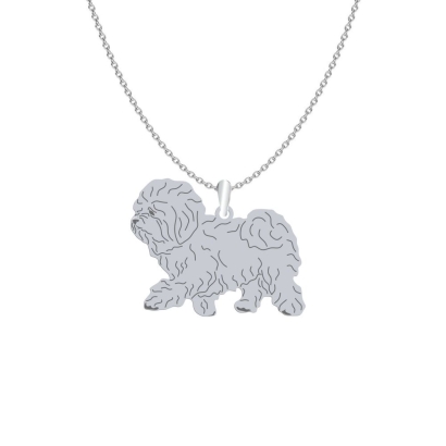 Silver Bichon Bolognese Dog engraved necklace - MEJK Jewellery