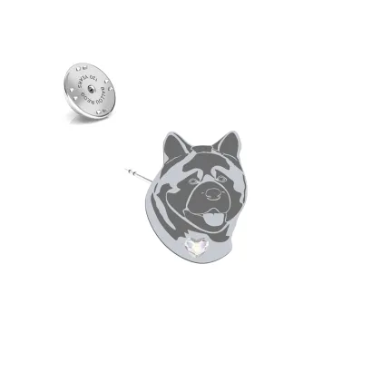 Silver American Akita pin - MEJK Jewellery