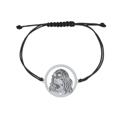 Bransoletka King Charles Spaniel srebro sznurek GRAWER GRATIS - MEJK Jewellery