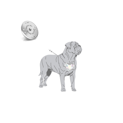 Silver Dog de Bordeaux pin - MEJK Jewellery