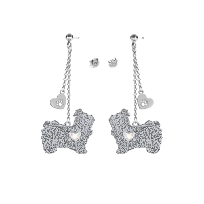 Earrings Bolonka Russian  heart FREE ENGRAVING - MEJK Jewelery