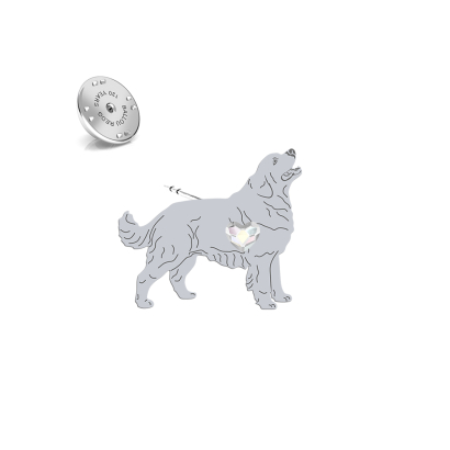 Wpinka z sercem psem Tatra Shepherd Dog srebro - MEJK Jewellery