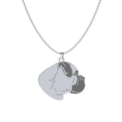 Silver Bullmastiff necklace, FREE ENGRAVING - MEJK Jewellery