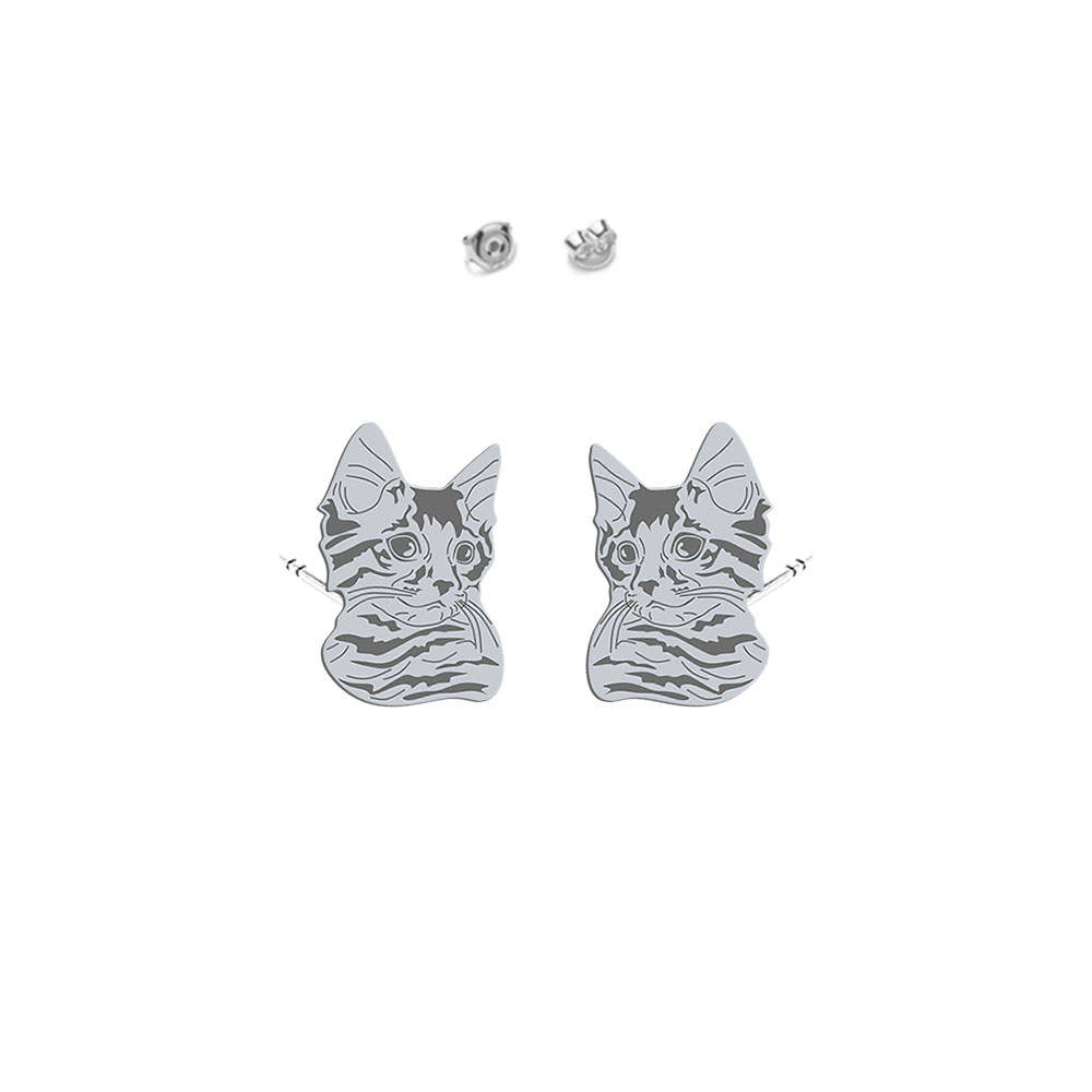 Silver Siberian Cat earrings - MEJK Jewellery