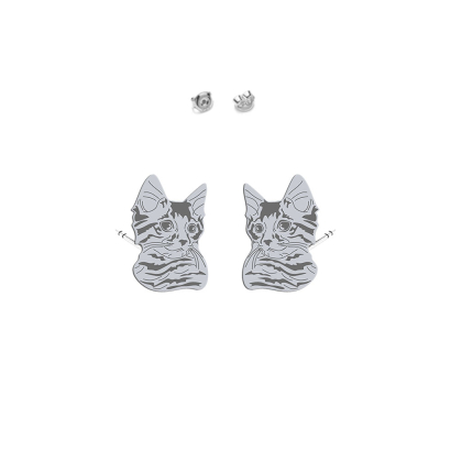 Silver Siberian Cat earrings - MEJK Jewellery