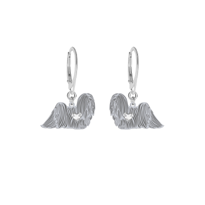 Silver Lhasa Apso earrings, FREE ENGRAVING - MEJK Jewellery