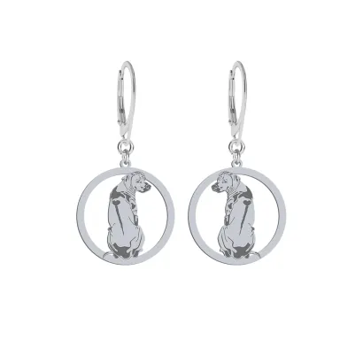 Silver Rhodesian Ridgeback earrings, FREE ENGRAVING - MEJK Jewellery
