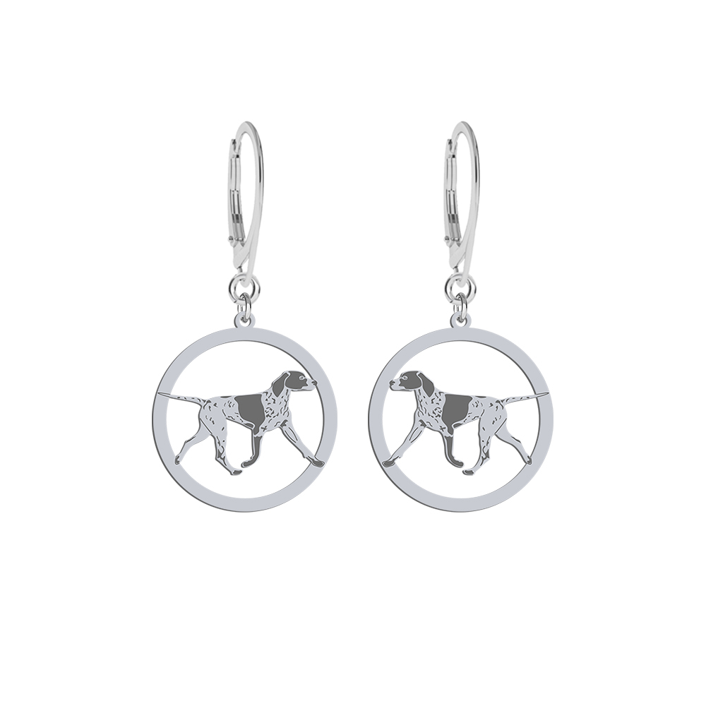 Silver German Shorthaired Pointer engraved earrings - MEJK Jewellery