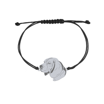 Silver Beagle engraved string bracelet - MEJK Jewellery