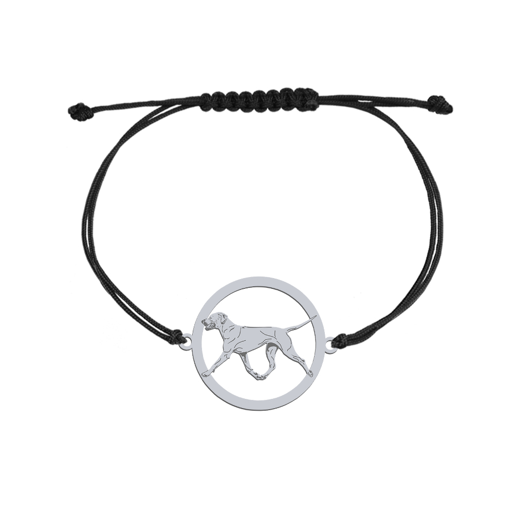 Silver Rhodesian Ridgeback string bracelet, FREE ENGRAVING - MEJK Jewellery