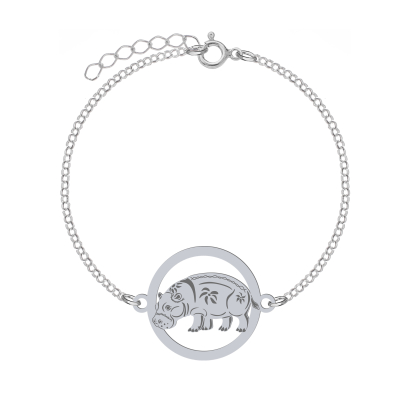 Bransoletka Srebrna z Hipopotamem - MEJK Jewellery