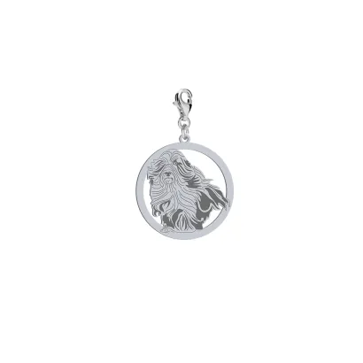 Silver Bearded Collie engraved charms - MEJK Jewellery