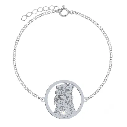 Silver Irish Soft-coated Wheaten Terrier bracelet, FREE ENGRAVING - MEJK Jewellery