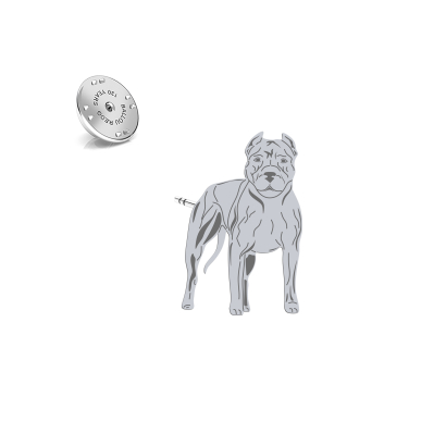 Silver American Pitbull Terrier pin - MEJK Jewellery