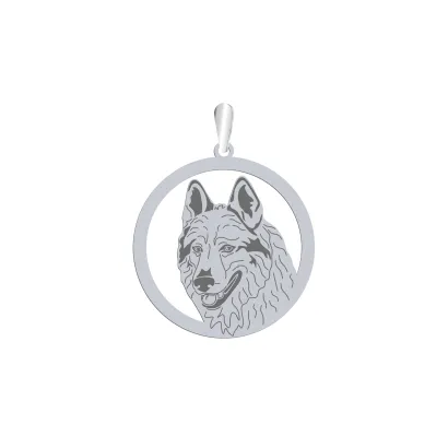 Silver Czechoslovakian Wolfdog engraved pendant - MEJK Jewellery